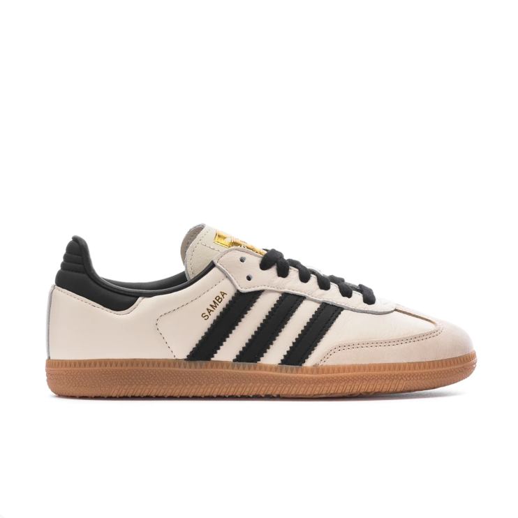 adidas Samba Cream and Black Low-Top Sneakers