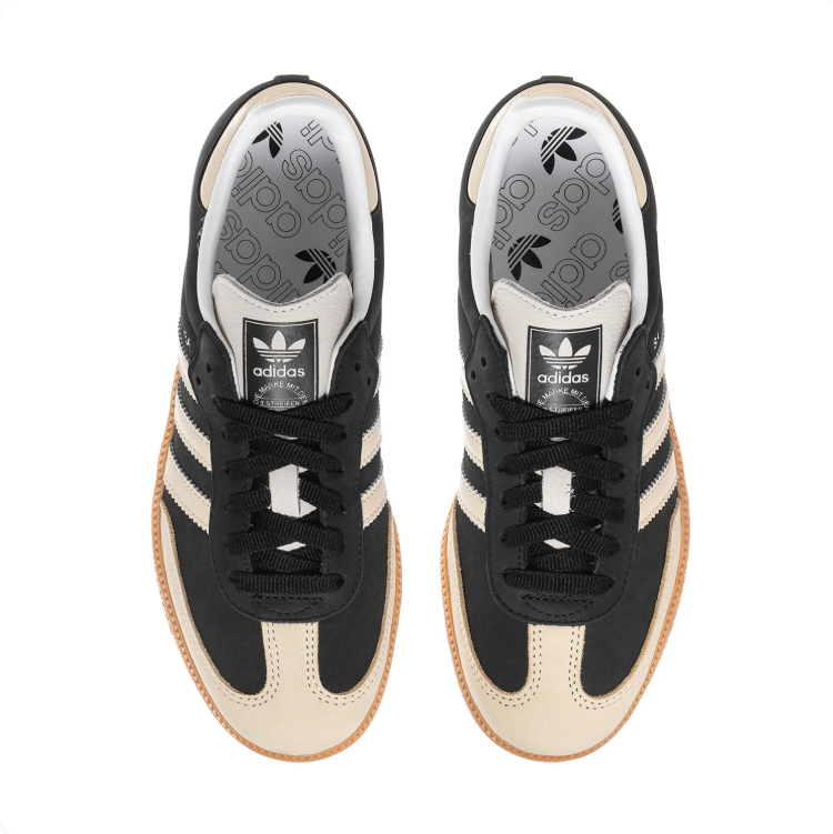 adidas Samba Cream and Black Low-Top Sneakers