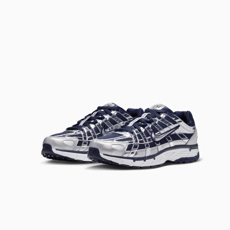 Nike P-6000 Navy and Metallic Silver Sneakers