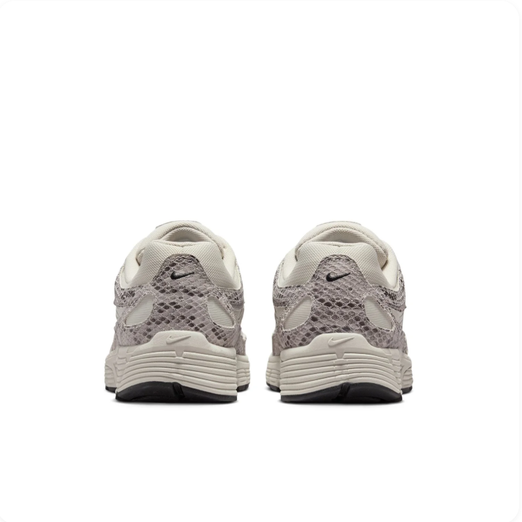 Nike P-6000 Cream and Grey Snake-Print Sneakers