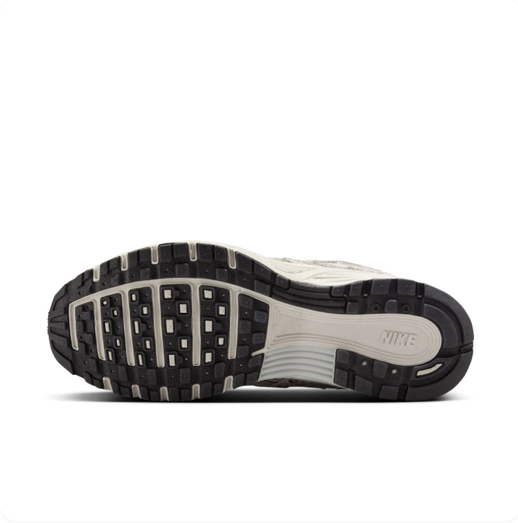 Nike P-6000 Cream and Grey Snake-Print Sneakers