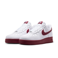 Nike Air Force 1 White and Burgundy Low-Top Sneakers