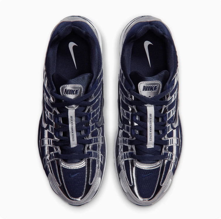 Nike P-6000 Navy and Metallic Silver Sneakers