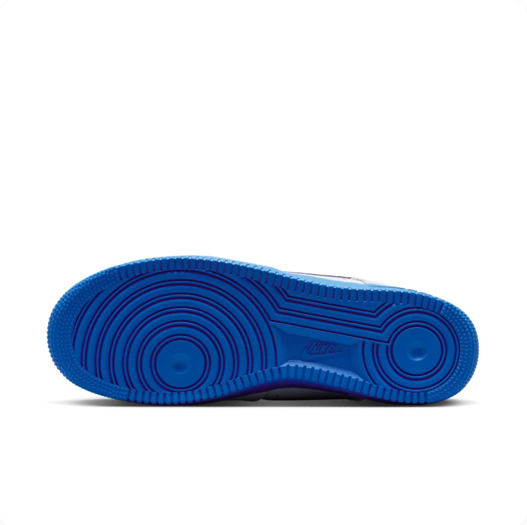 Nike Air Force 1 White and Royal Blue Low-Top Sneakers
