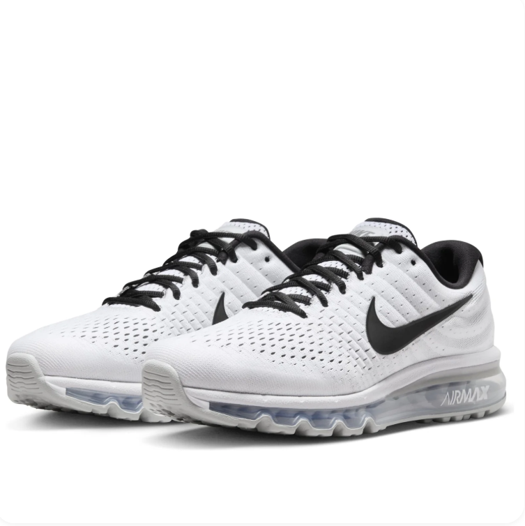 Nike Air Max White and Black Mesh Sneakers