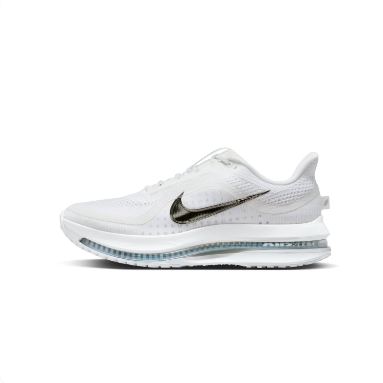 Nike White and Metallic Swoosh Low-Top Sneakers