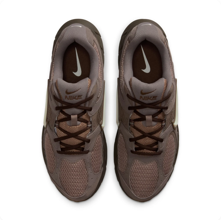 Nike Brown and Cream Mesh Low-Top Sneakers