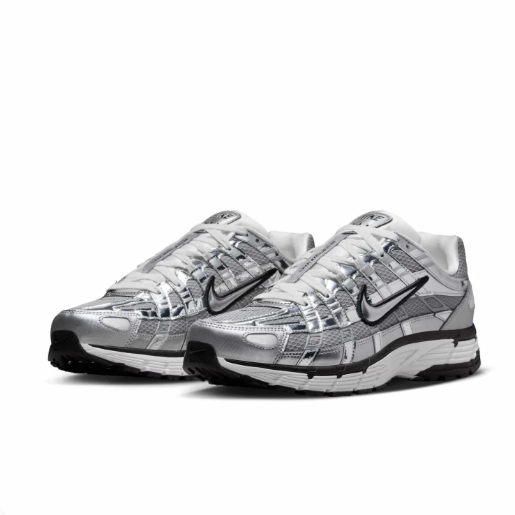 Nike P-6000 Metallic Silver and Grey Sneakers