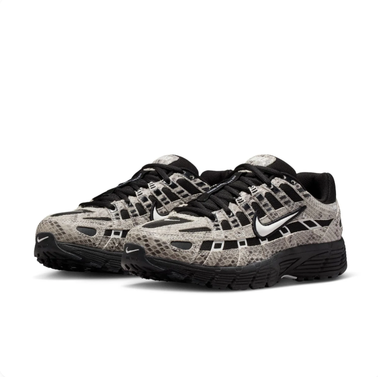 Nike P-6000 Black and Grey Snake-Print Sneakers