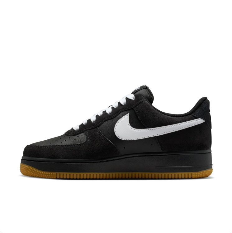 Nike Air Force 1 Black and White Gum-Sole Sneakers