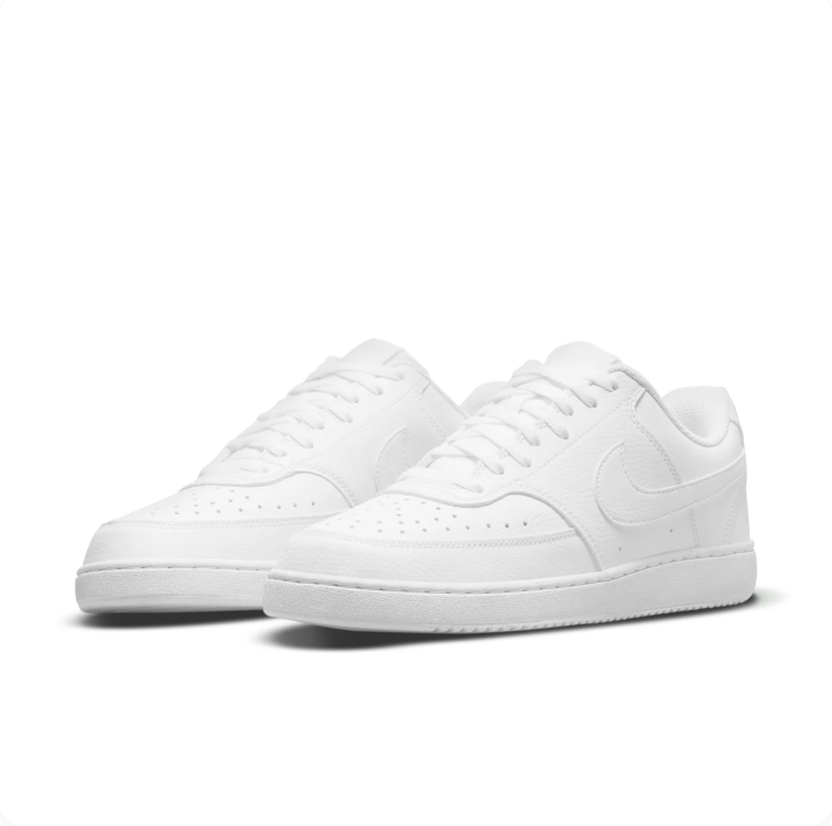 Nike All-White Perforated Low-Top Sneakers