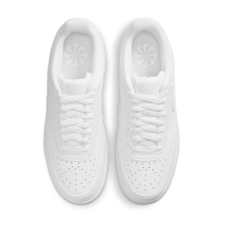 Nike All-White Perforated Low-Top Sneakers