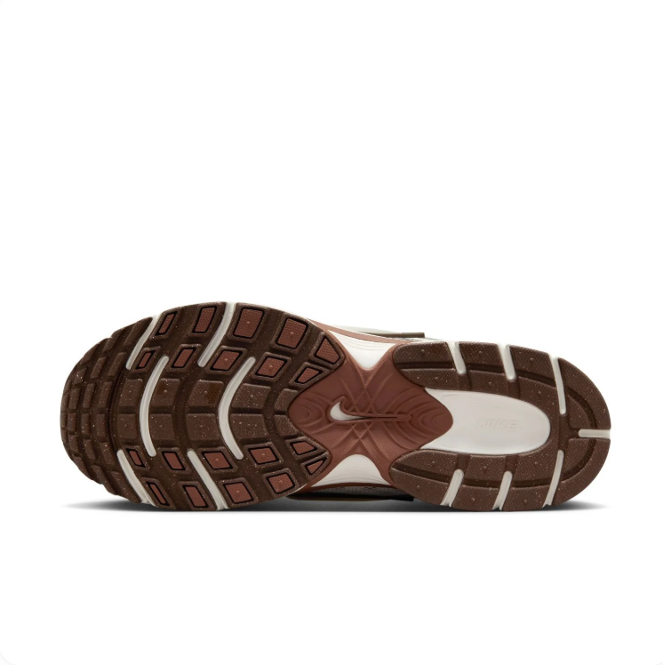 Nike White and Metallic Silver Sneakers with Brown Accents