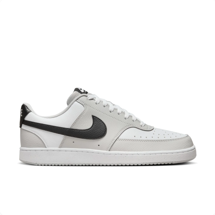 Nike Court Vision White and Light Grey Sneakers with Black Swoosh