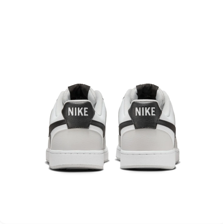 Nike Court Vision White and Light Grey Sneakers with Black Swoosh
