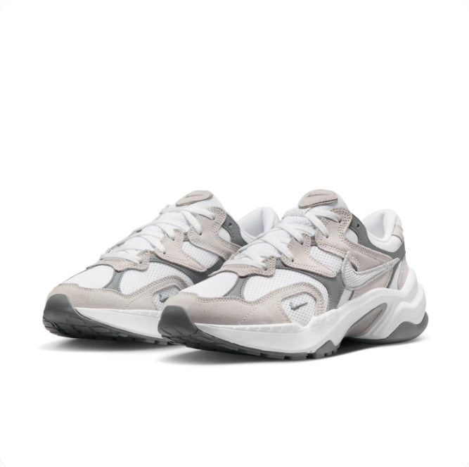 Nike White and Grey Layered Chunky Sneakers