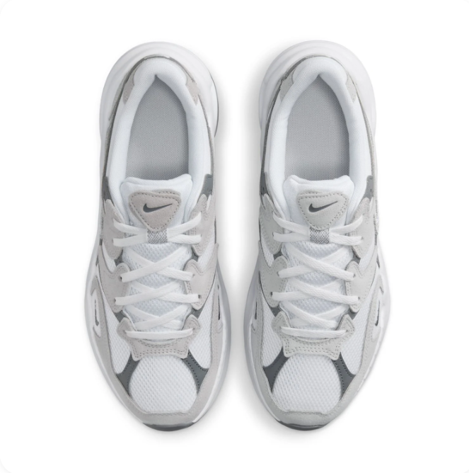 Nike White and Grey Layered Chunky Sneakers