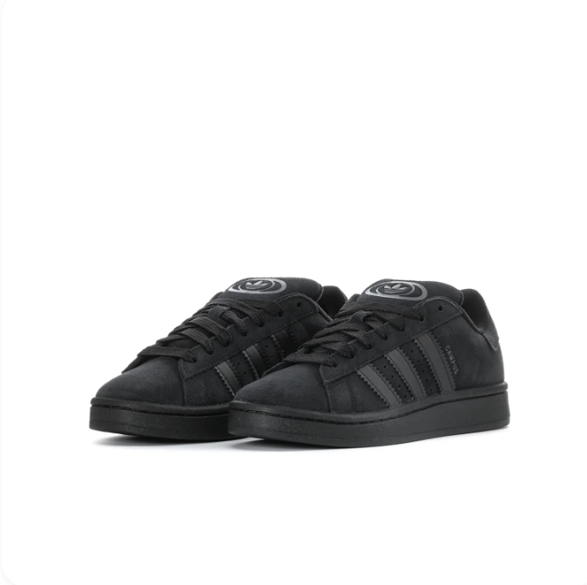 adidas Campus Black Low-Top Sneakers | Tonal 3-Stripes