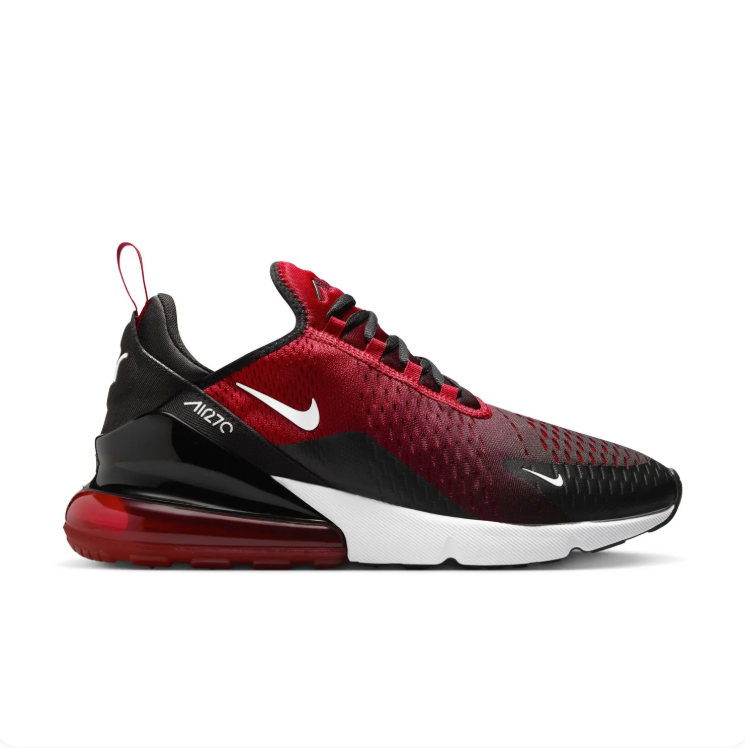 Nike Red & Black Low-Top Sneakers | Visible Air Heel & White Swoosh