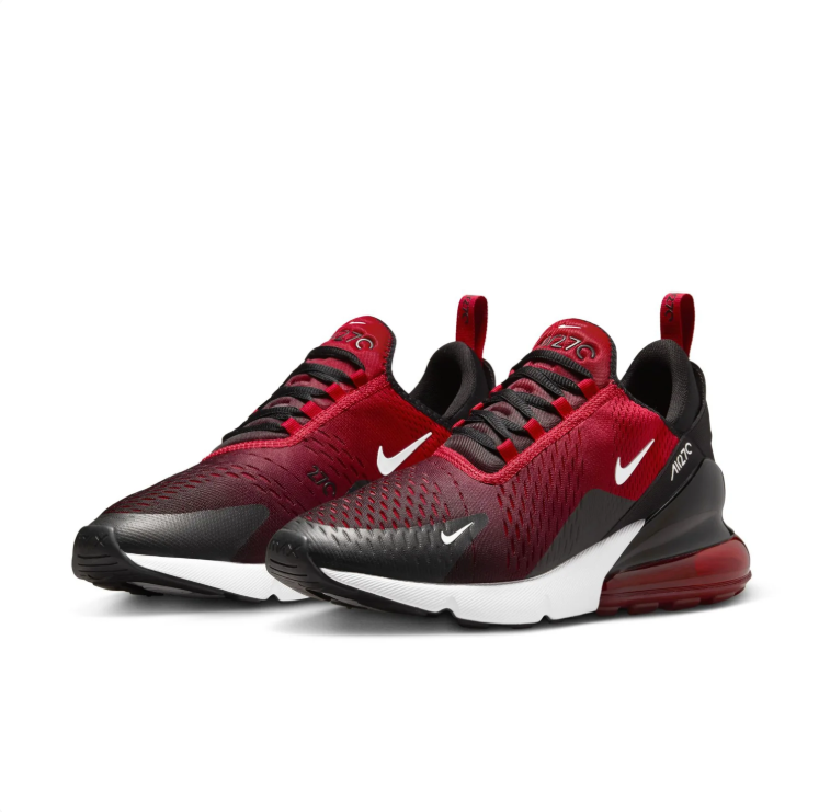 Nike Red & Black Low-Top Sneakers | Visible Air Heel & White Swoosh
