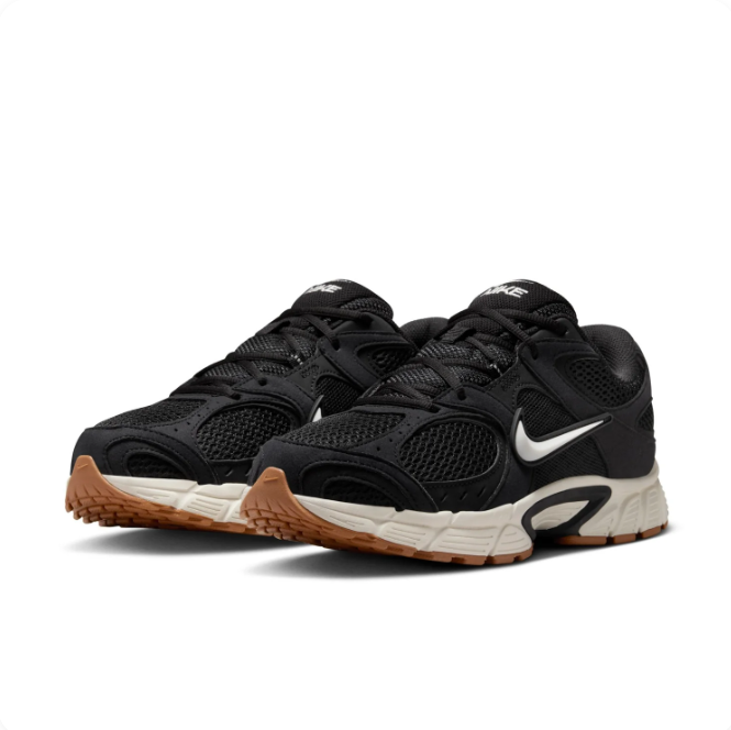 Nike Black Mesh Low-Top Sneakers | White Swoosh & Cream Midsole