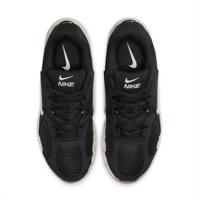 Nike Black Mesh Low-Top Sneakers | White Swoosh & Cream Midsole