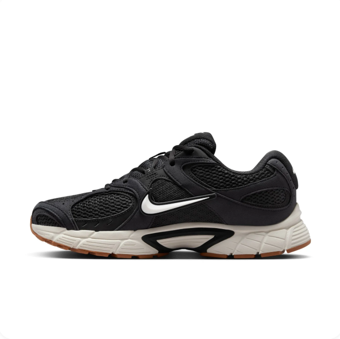 Nike Black Mesh Low-Top Sneakers | White Swoosh & Cream Midsole