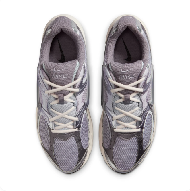 Nike Grey & Silver Mesh Low-Top Sneakers | Cream Midsole