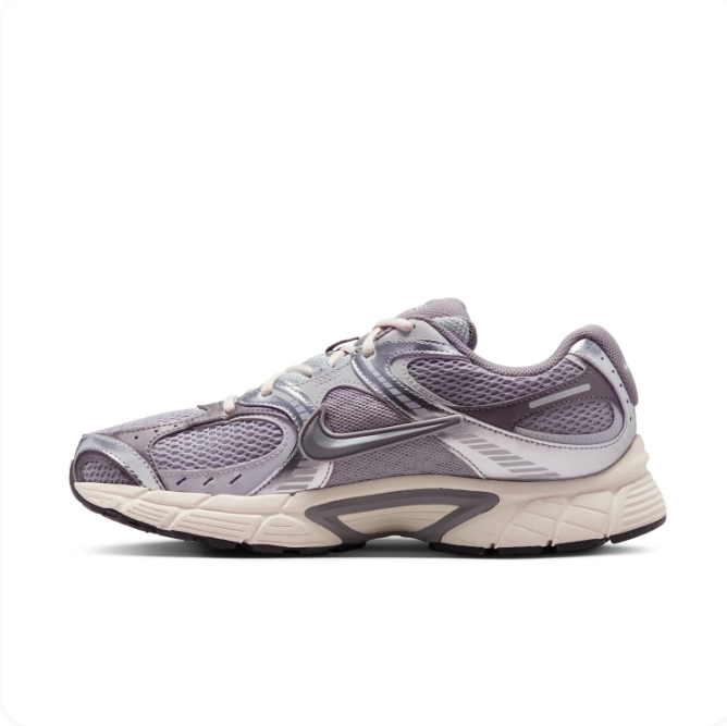 Nike Grey & Silver Mesh Low-Top Sneakers | Cream Midsole