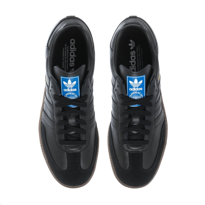 adidas Samba Black Low-Top Sneakers | Tonal 3-Stripes & Brown Sole