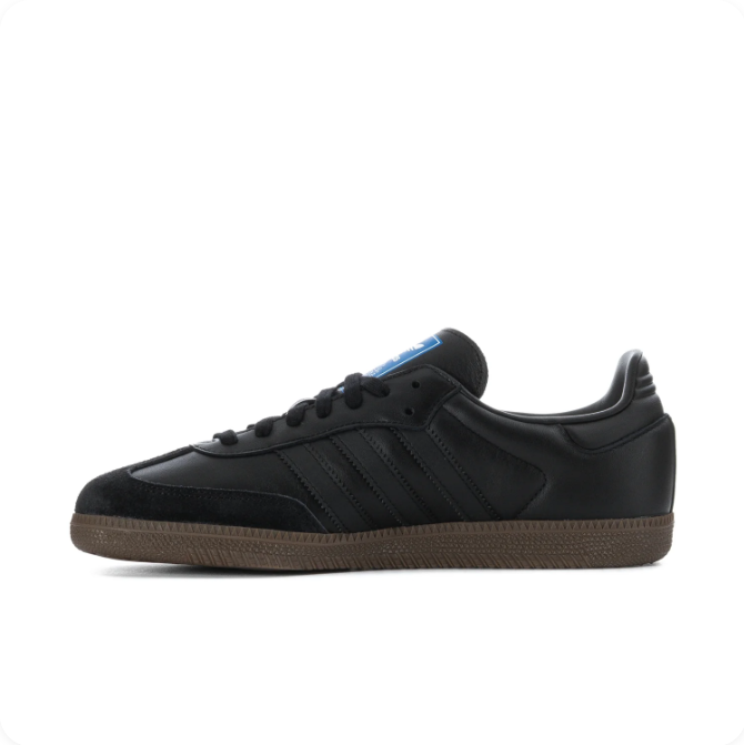 adidas Samba Black Low-Top Sneakers | Tonal 3-Stripes & Brown Sole