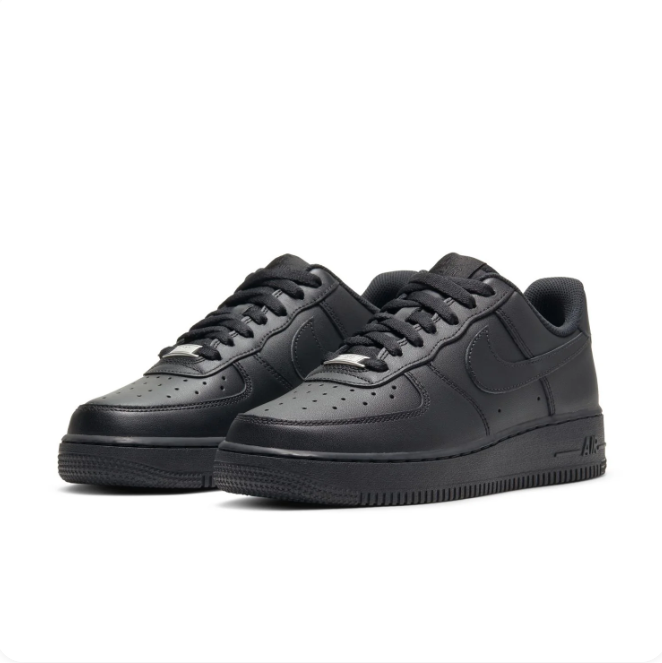 Nike All-Black Low-Top Sneakers | Tonal Swoosh & Perforated Toe