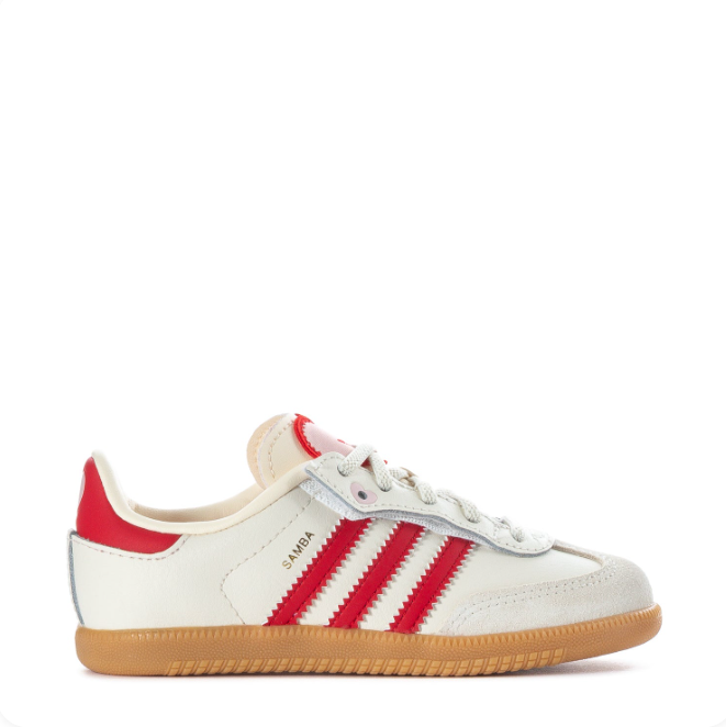 adidas Samba Cream & Red Sneakers | Heart Details & Gum-Colored Sole