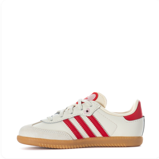 adidas Samba Cream & Red Sneakers | Heart Details & Gum-Colored Sole