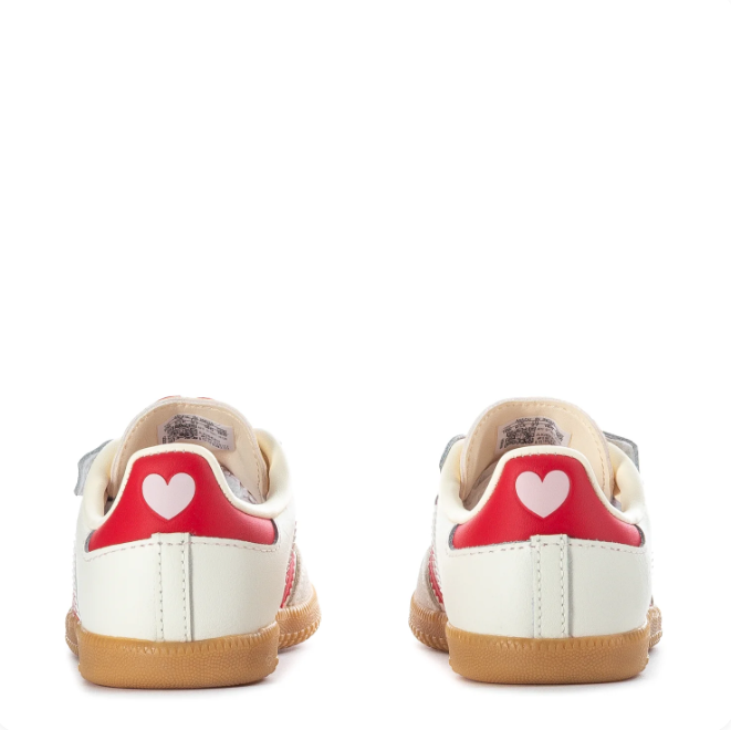 adidas Samba Cream & Red Sneakers | Heart Details & Gum-Colored Sole