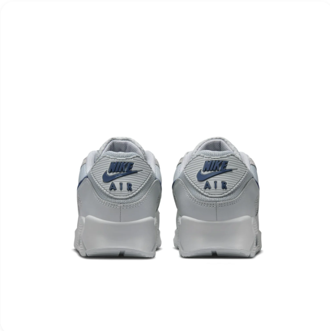 Nike Light Grey & Navy Low-Top Sneakers | Mesh Panels & Visible Air Heel