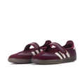 adidas Samba Burgundy Mary Jane Shoes | Cream 3-Stripes & Strap Detail