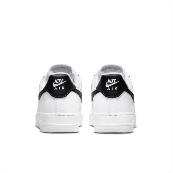 Nike Air Force 1 White & Black Low-Top Sneakers | Black Swoosh