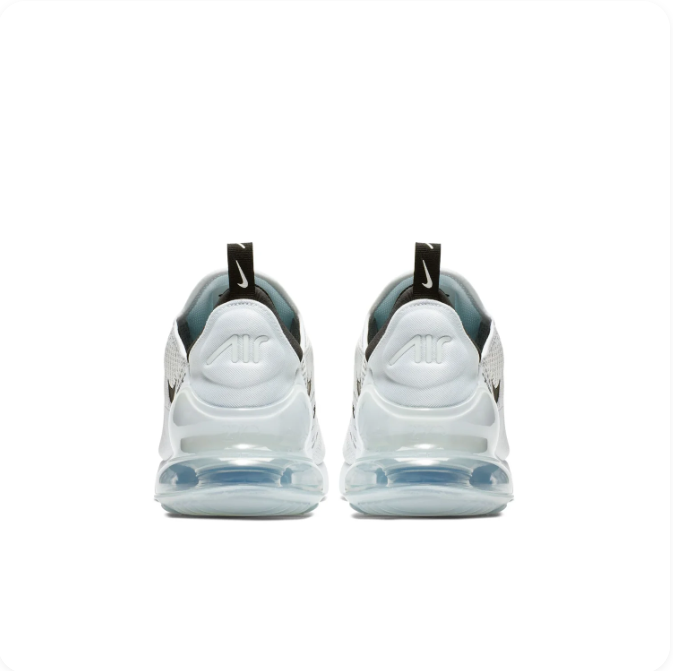 Nike Air Max 270 White & Black Sneakers | Mesh Upper & Visible Air Heel