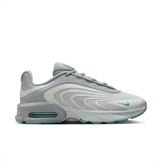 Nike Grey & Teal Low-Top Sneakers | Wave Panels & Visible Air Heel