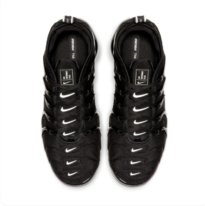 Nike Black & White Low-Top Sneakers | Wave Overlays & Segmented Air Sole