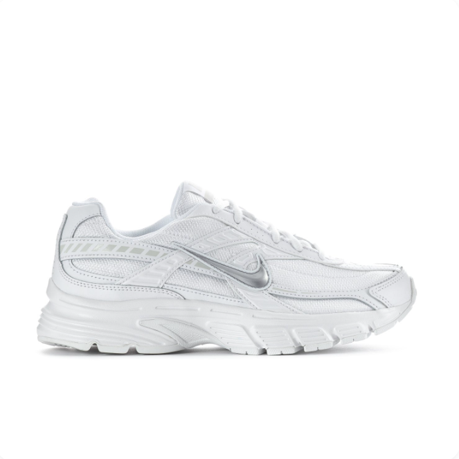 Nike White & Silver Low-Top Sneakers | Mesh Panels & Chunky Sole