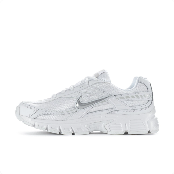 Nike White & Silver Low-Top Sneakers | Mesh Panels & Chunky Sole