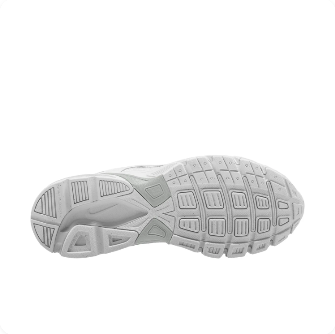 Nike White & Silver Low-Top Sneakers | Mesh Panels & Chunky Sole