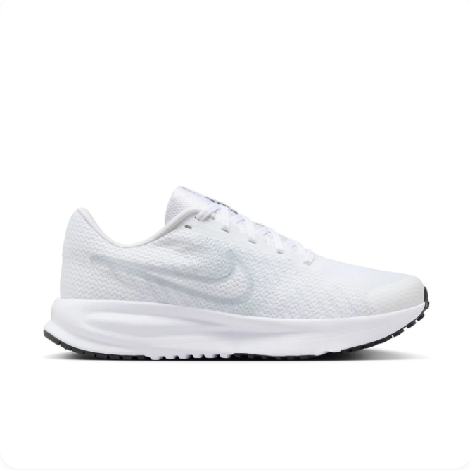 Nike White Low-Top Sneakers | Tonal Swoosh & Black Tread