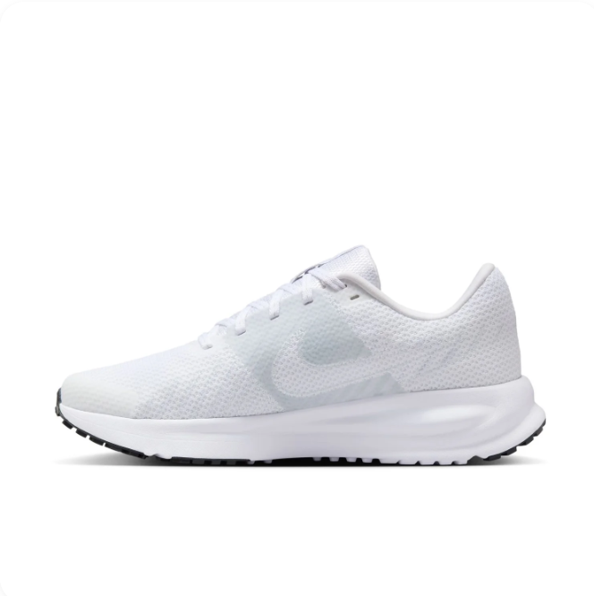 Nike White Low-Top Sneakers | Tonal Swoosh & Black Tread