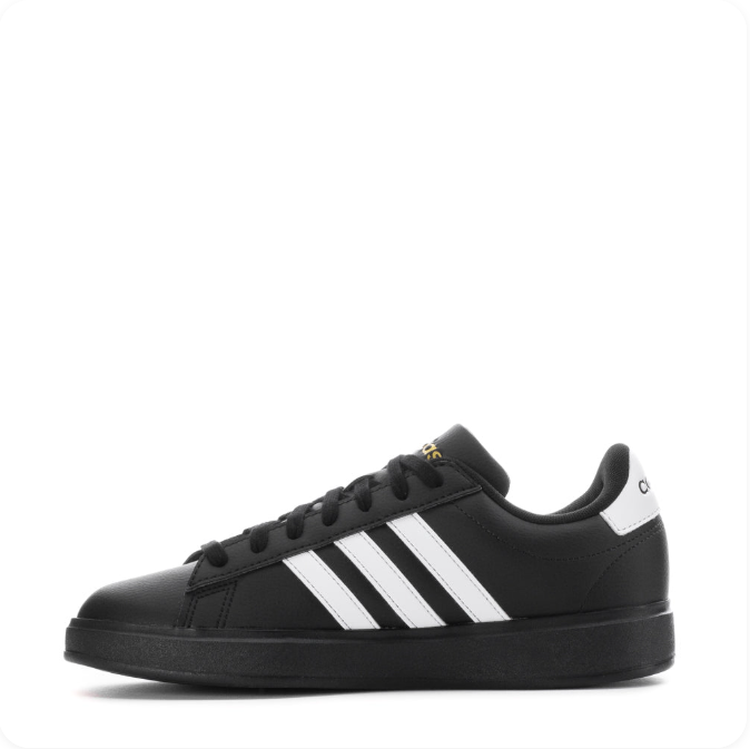 adidas Black & White Low-Top Sneakers | Three Stripes & Black Sole