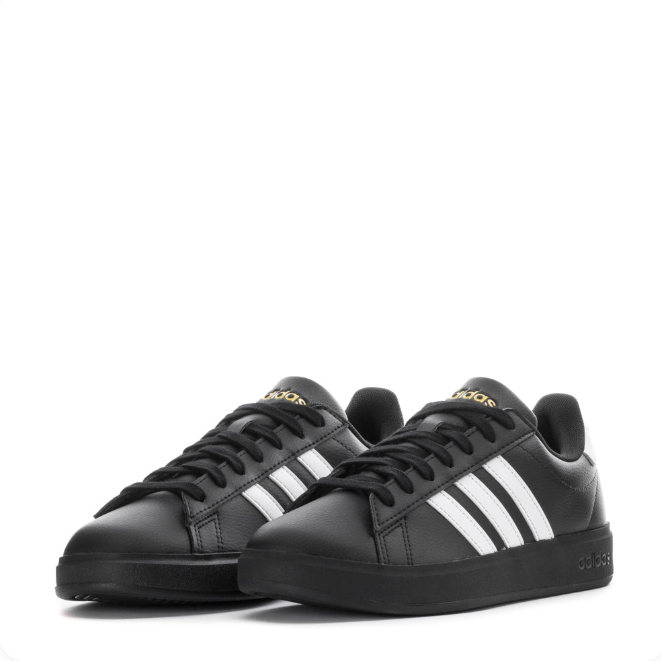 adidas Black & White Low-Top Sneakers | Three Stripes & Black Sole
