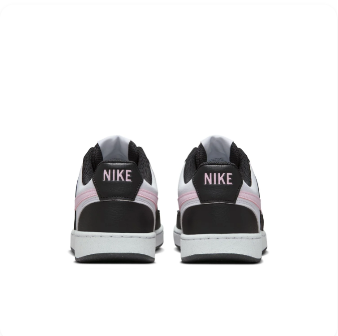 Nike Black & White Low-Top Sneakers | Light Pink Swoosh