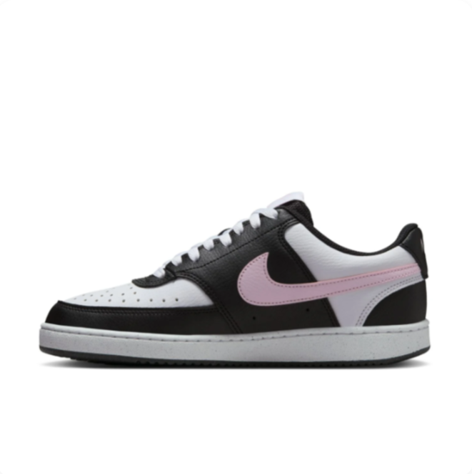 Nike Black & White Low-Top Sneakers | Light Pink Swoosh
